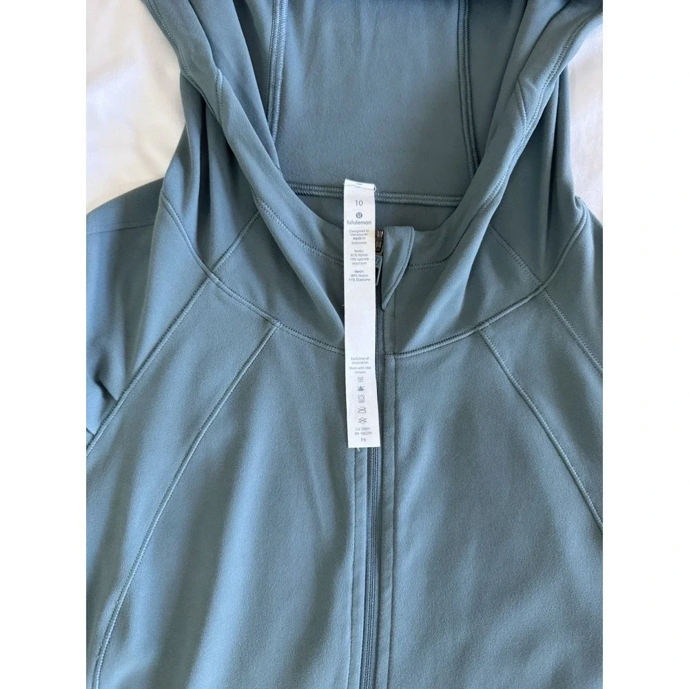 Lululemon Move With Ease Jacket Mystic Green Size 10 Hoodie Thumb Holes EUC - Picture 2 of 11